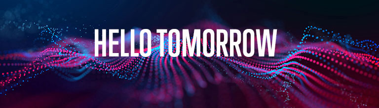 Logo with Hello Tomorrow text